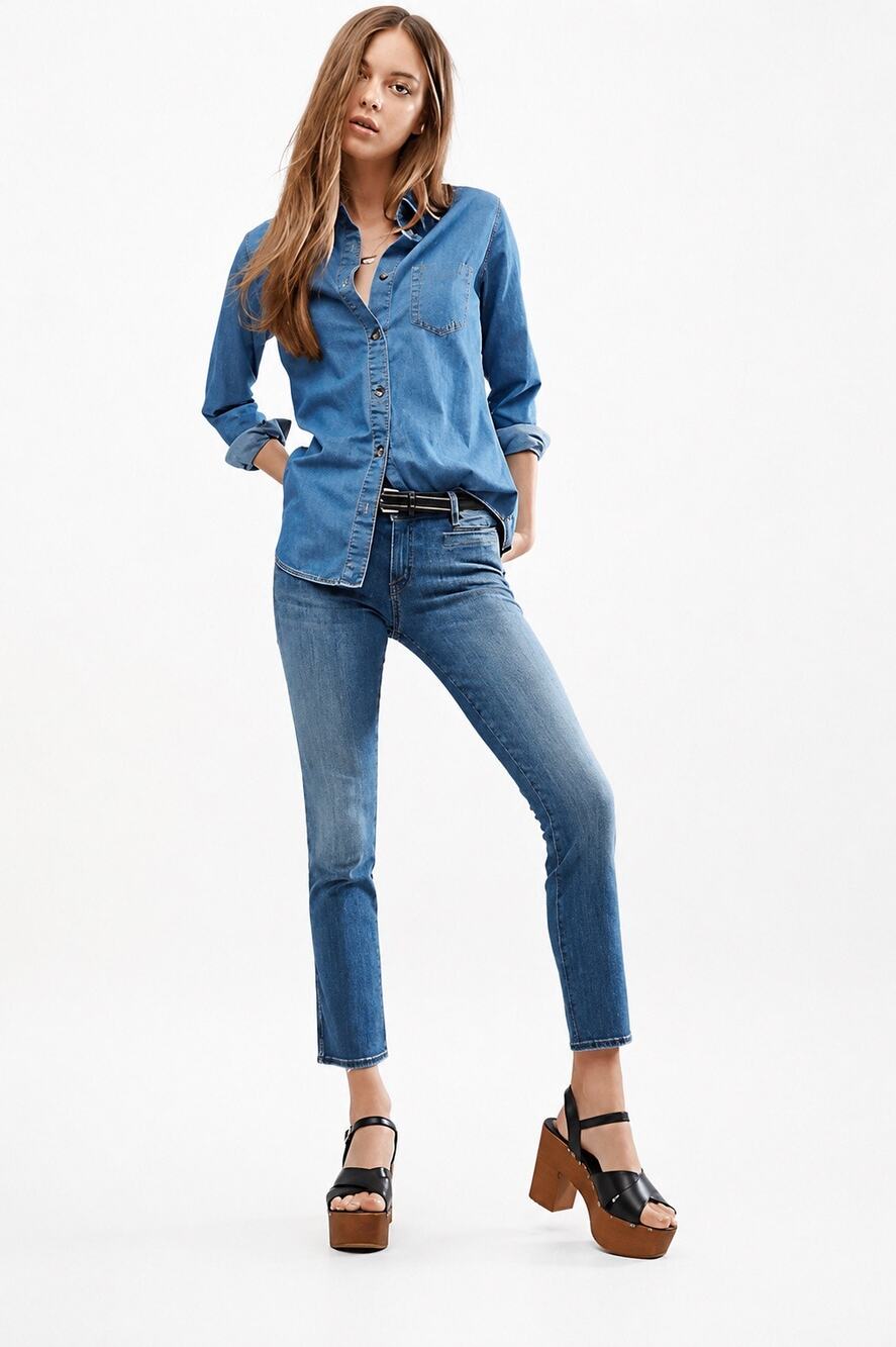 MiH Jeans The Paris Jean Mid Rise Cropped Ankle Slim Jeans Size 27